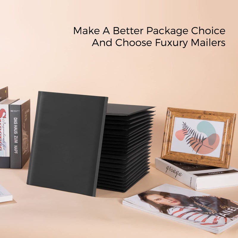 Fuxury Kraft Bubble Mailer 8.5x12 Inch 25 Packï¼ŒStrong Adhesion Padded Envelopes,Self Seal Bubble Envelopes, Waterproof Cushioned Padded Mailers Packaging for Small Business,Bulk Black - Image 4